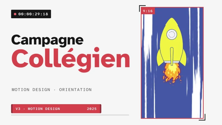 Image de la campagne Collégien du Département du Loiret, en motion design